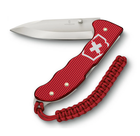 Victorinox Swiss Army Evoke Folding Knife, Stainless, Alox Red w/Lanyard, 0.9415.D20