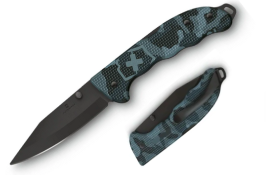 Victorinox Swiss Army Evoke BSH Folding Knife, Steel Black, Alox Navy Camo, 0.9425.DS222