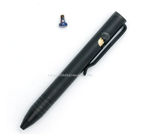 Big Idea Design Mini Bolt Action Pen, Titanium Black, 007575