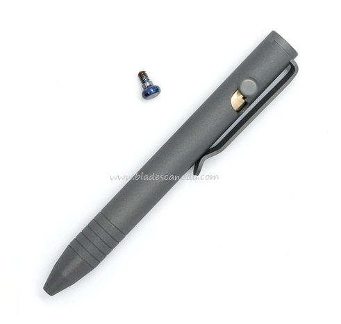 Big Idea Design Mini Bolt Action Pen, Titanium Stonewashed, 007582