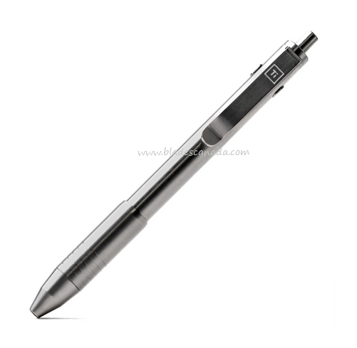 Big Idea Design Dual Side Click Pen, Titanium Machined Raw, 007704