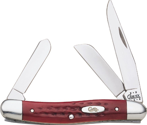 Case Medium Stockman Slipjoint Folding Knife, Stainless, Red Jigged Bone, 00786