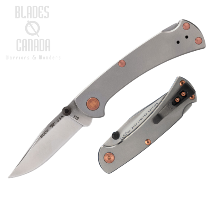 Buck 112 Ranger Slim 2024 Legacy Collection Folding Knife, S45VN, Titanium, 0112GYSLE