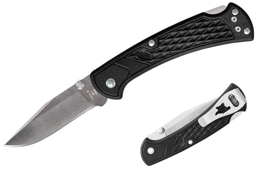 Buck Slim Ranger Select Folding Knife, 420HC Steel, GFN Black, 0112BKS1