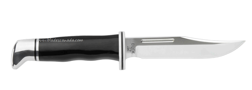 Buck 117 Brahma Fixed Blade Knife, Stainless Clip Point, Leather Sheath, 0117BKS