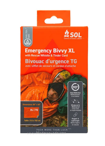 Survive Outdoors Longer Emergency Bivvy XL and Rescue Whistle, 0140-1144