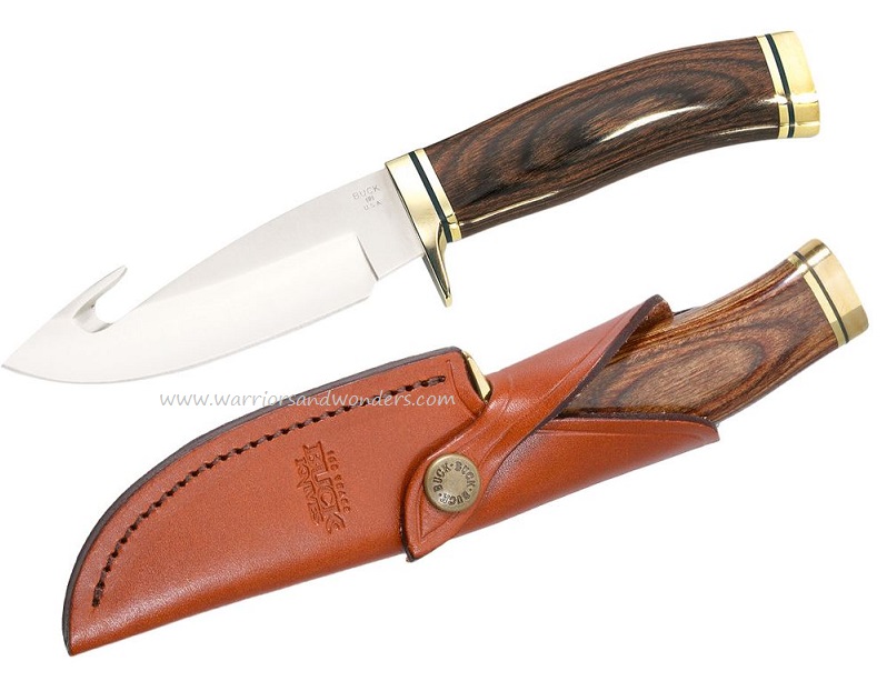 Buck Zipper Fixed Blade Knife, 420HC Steel, Leather Sheath, 0191BRG