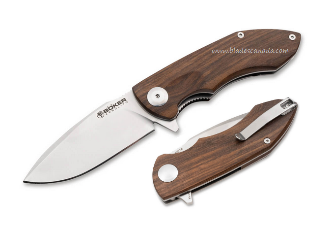 Boker Arbolito Flipper Folding Knife, N678 Steel, Wood, 01BA004