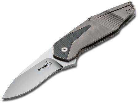 Boker Plus Federal Flipper Folding Knife, 440C, Titanium, 01BO140