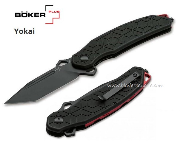 Boker Plus Yokai Flipper Folding Knife, D2 Tanto, 01BO151