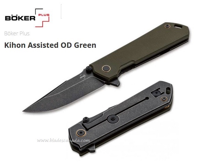 Boker Plus Kihon Flipper Folding Knife, Assisted Opening, D2, G10 OD, 01BO164