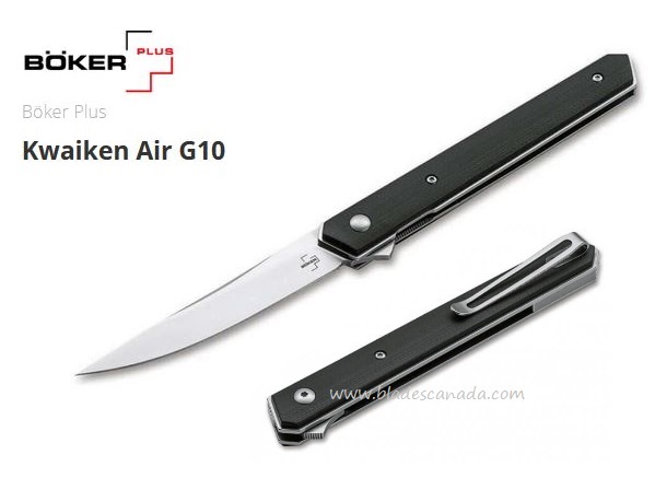 Boker Plus Kwaiken Air Flipper Folding Knife, VG10, G10 Black, 01BO167 - Click Image to Close