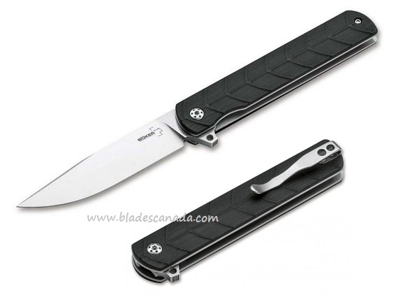 Boker Plus Legion Flipper Folding Knife, G10 Black, 01BO242 - Click Image to Close