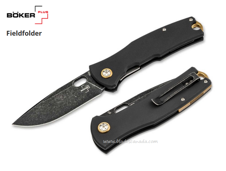 Boker Fieldfolder Folding Knife, D2 Steel, G10 Black, 01BO375