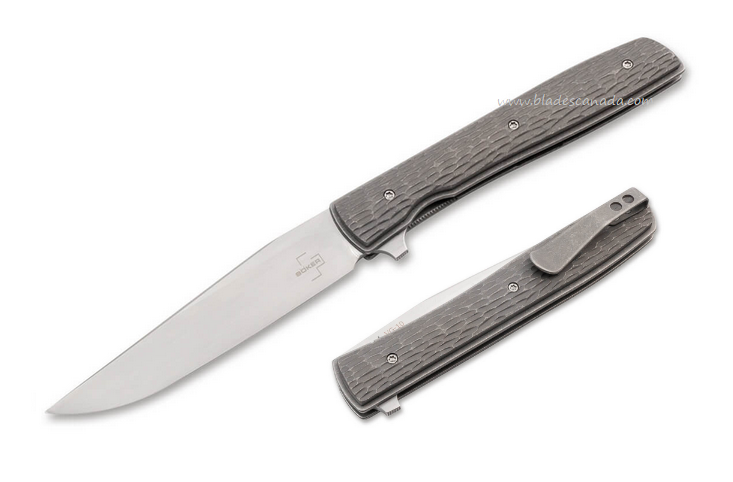 Boker Plus Urban Trapper Flipper Folding Knife, VG10 SW, Titanium, 01BO476