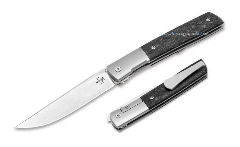 Boker Plus Urban Trapper Flipper Framelock Knife, M390, Carbon Fiber/Ti, 01BO613