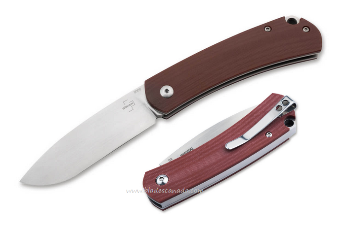 Boker Plus Boston Slipjoint Folding Knife, D2, G10 Red, 01BO618