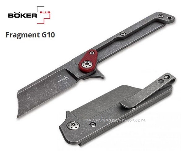 Boker Plus Fragment Slipjoint Compact Folding Knife, G10 Red, 01BO661