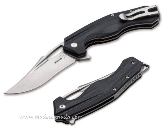 Boker Plus Masada Flipper Folding Knife, D2, G10 Black, 01BO762 - Click Image to Close