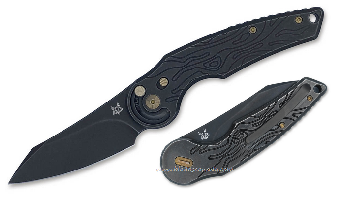 Fox Italy Jupiter Slide Lock Folding Knife, M390 Black, Titanium Black/Bronze, FX-555 TICF
