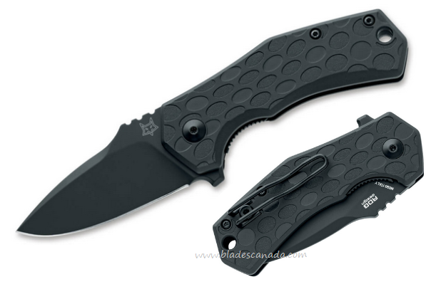 Fox Italy Italico Flipper Folding Knife, N690 Black, FRN Black, FX-540 B