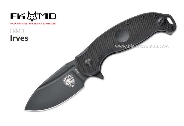 Fox Italy Irves Flipper Folding Knife, N690, G10 Black, FX-532 - Click Image to Close