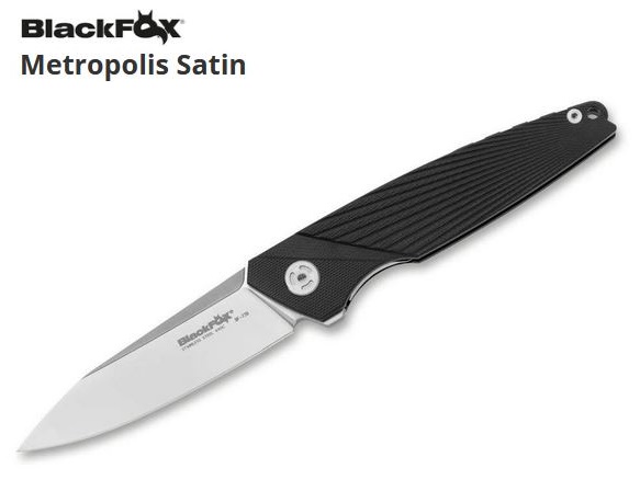 BlackFox Knives Metropolis Flipper Folding Knife, 440C, G10 Black, BF-739
