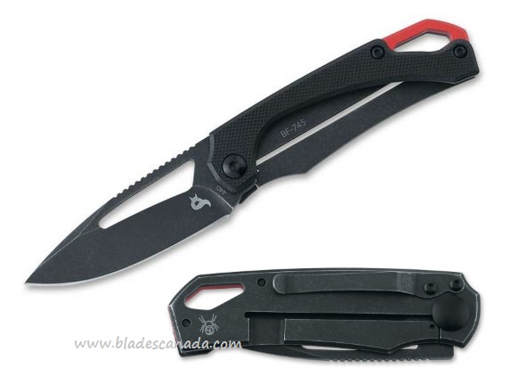 BlackFox Racli Spacer Framelock Folding Knife, 440C, G10 Red, BF-745