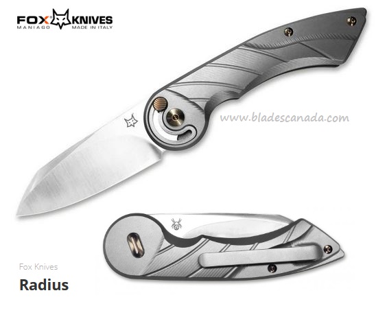 Fox Italy Radius Folding Knife, M390, Titanium, FX-550TI - Click Image to Close