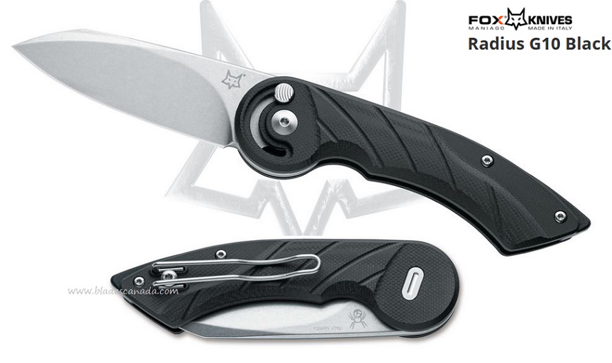 Fox Italy Radius Folding Knife, N690, G10 Black, FX-550G10B