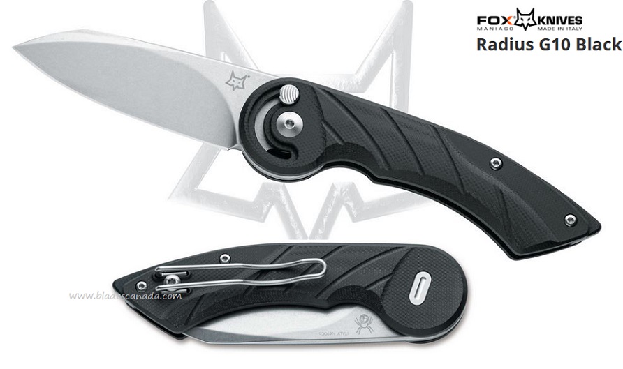 Fox Italy Radius Folding Knife, N690, G10 Black, FX-550 G10B