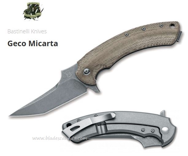 Fox Bastinelli Geco Flipper Framelock Knife, N690, Micarta, FX-537SW