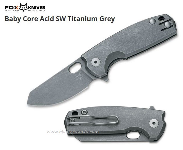Fox Italy Baby Core Flipper Folding Knife, M390 Steel, Titanium, FX-608 TI