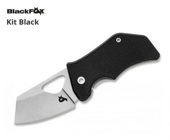 BlackFox Kit Black Compact Framelock Folding Knife, 440C, G10 Black, BF-752