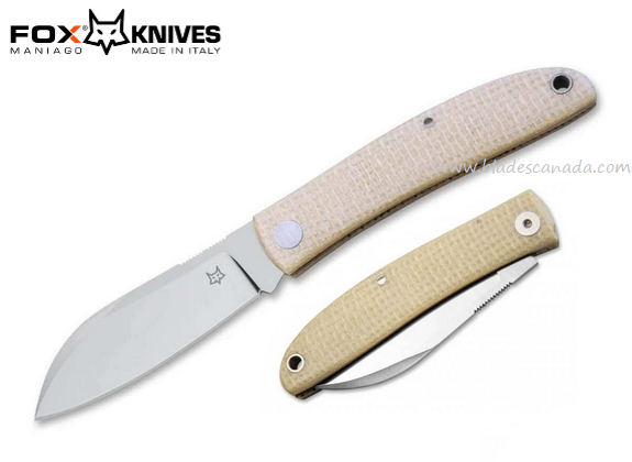 Fox Italy Livri Slipjoint Folding Knife, M390, Micarta Desert Tan, FX-273 MI