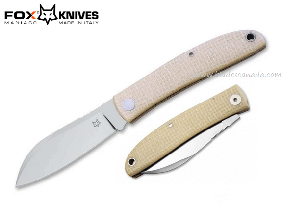 Fox Italy Livri Slipjoint Folding Knife, M390, Micarta Desert Tan, 01FX910