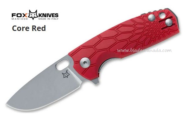 Fox Italy Core Red Flipper Folding Knife, N690 Steel, 01FX924