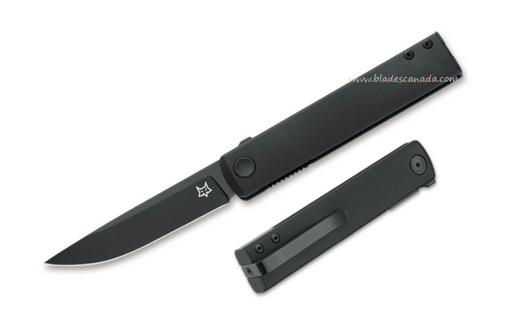 Fox Chnops Flipper Folding Knife, Becut Black, Aluminum Black, FX-543 ALB