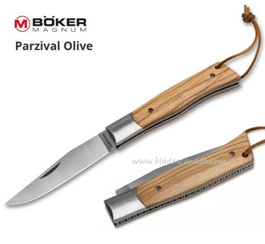 Boker Magnum Parzival Slipjoint Folding Knife, Olive Wood, 01MB008