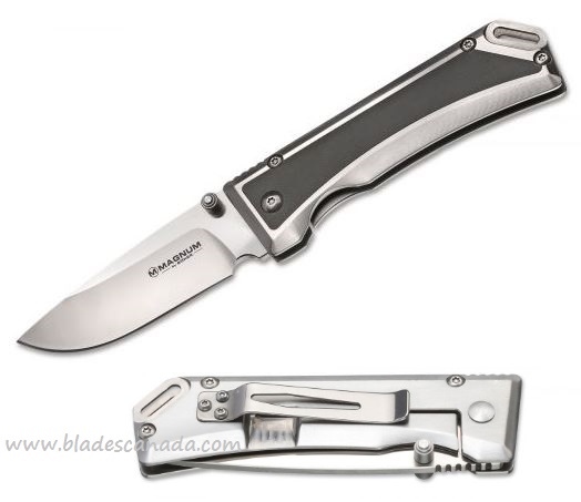Boker Magnum Metal Framelock Folding Knife, 440B, G10 Black, B-01MB704