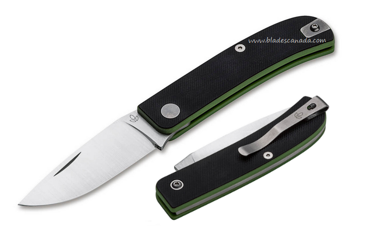 Manly Wasp Slipjoint Folding Knife, CPM S90V, G10 Black/Green, 01ML053