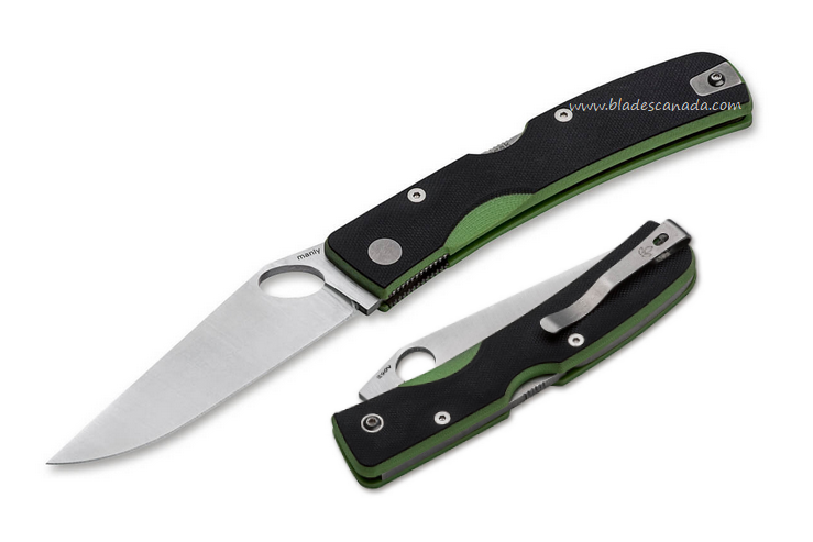 Manly Peak Folding Knife, CPM S90V, G10 Black/Green, 01ML057