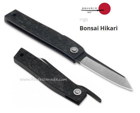 Higo Bonsai Hikari Compact Friction Folding Knife, Carbon Fiber, 01PE319