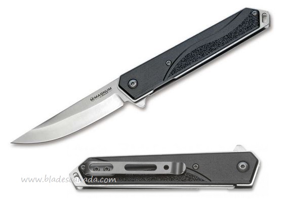 Boker Magnum Japanese Iris Flipper Folding Knife, 440A, Aluminum, 01RY322