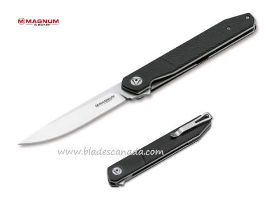 Boker Magnum Miyu Flipper Folding Knife, 440A, G10 Black, 01SC060