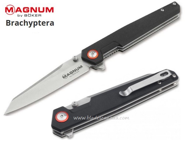 Boker Magnum Brachyptera Flipper Folding Knife, 440A, G10 Black, 01SC076 - Click Image to Close