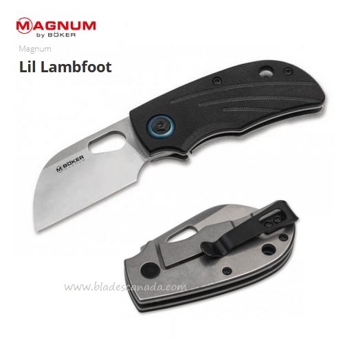 Boker Magnum Lil Lambfoot Framelock Folding Knife, G10 Black, 01SC081