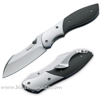 Boker Plus Mini Vanquish Folding Knife, 440C, G10 Black, 01BO150 - Click Image to Close