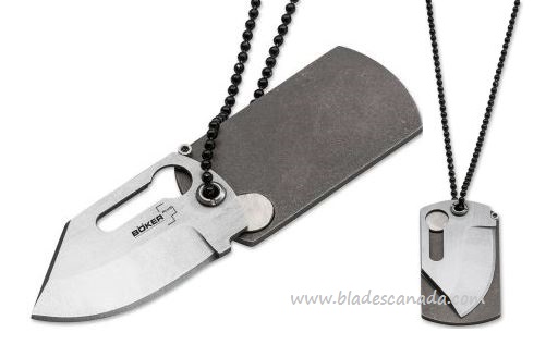 Boker Plus KTK Neck Folding Knife, 440C, Titanium, 01BO210 - Click Image to Close