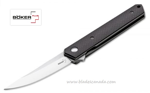 Boker Plus Kwaiken Mini Flipper Folding Knife, VG10, Carbon Fiber, 01BO283